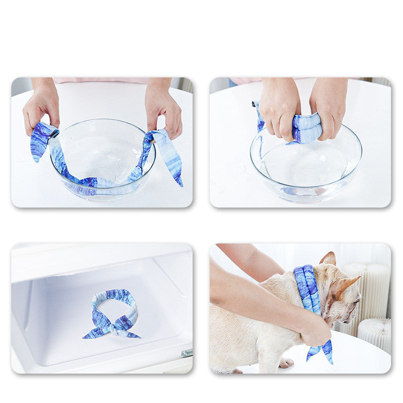 Outdoor Heat Relief Pet Cooling Ice Scarf