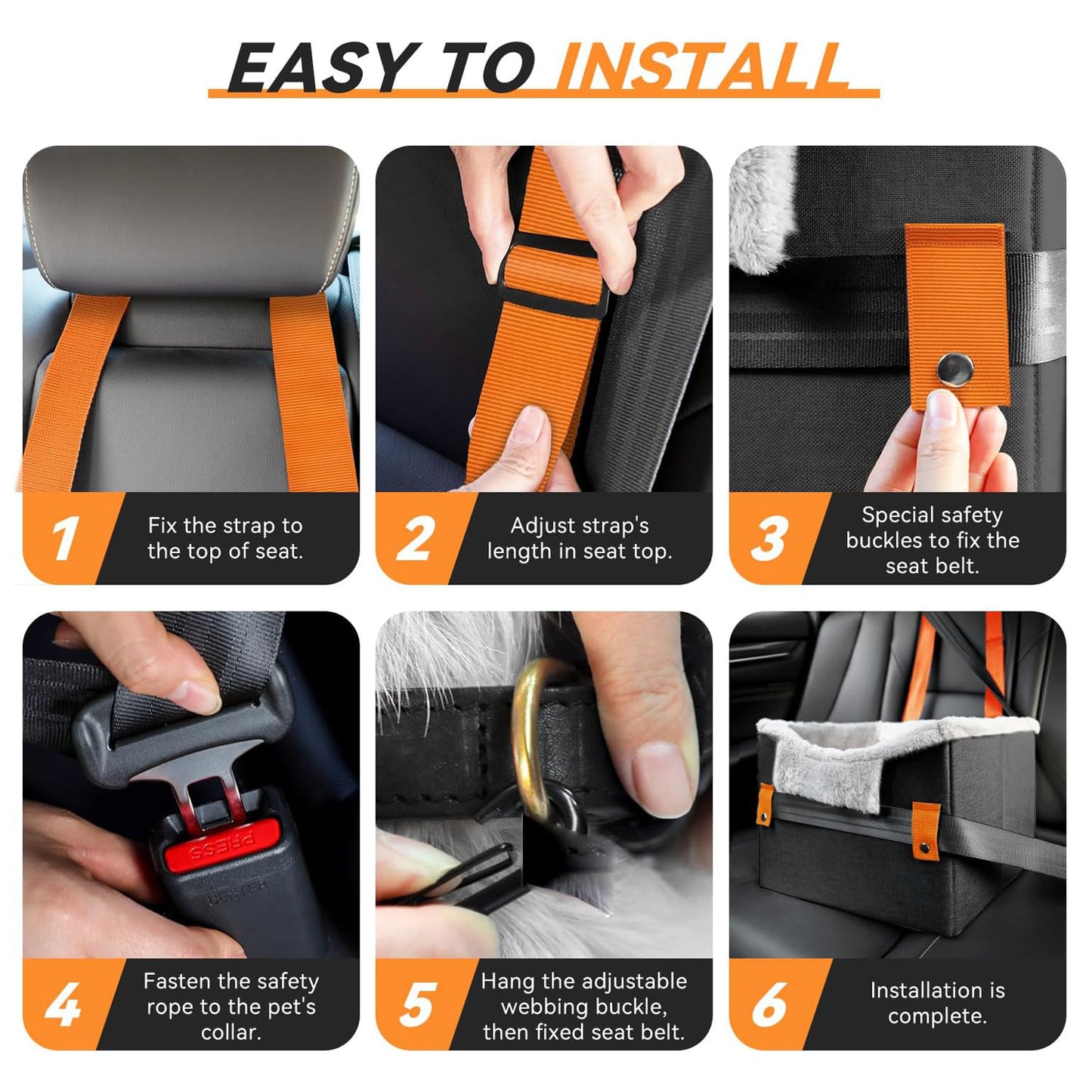 Portable Booster Seat With Clip-On Safety Leash